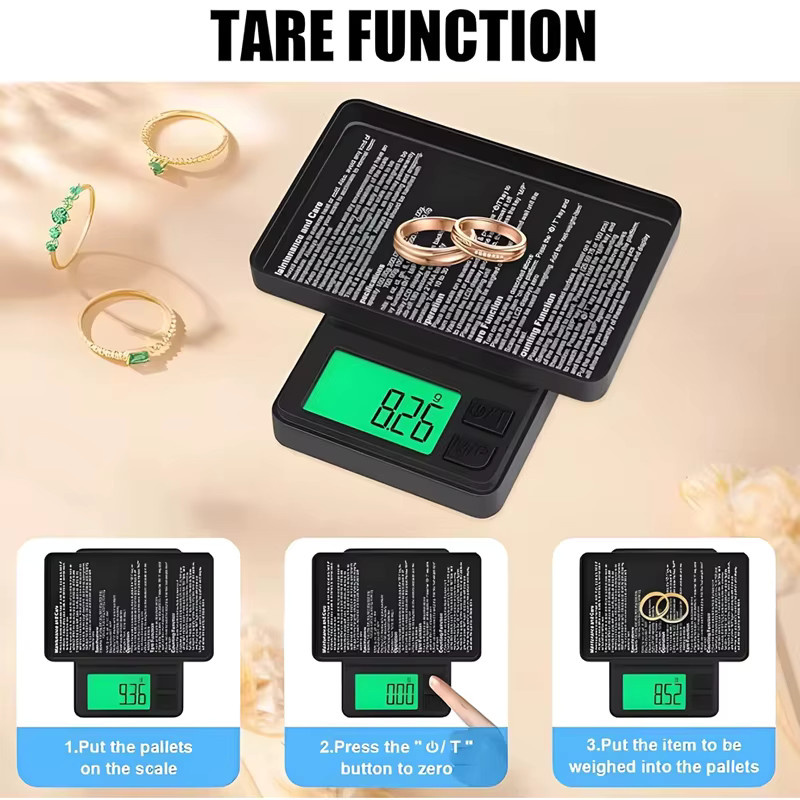 Kebidumei Präzisionswaage Schwarz mit LCD-Display für Lebensmittel und Schmuck, Messgenauigkeit 0,01 g - Bild 4