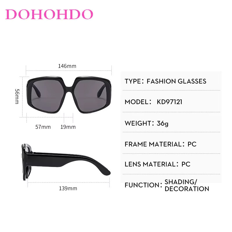 DOHOHDO Sonnenbrille, hexagonal, Vollrand, Unisex, Kunststoff - Bild 3