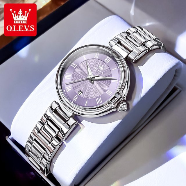 OLEVS Armbanduhr, Quarz, Edelstahl, Rosa, Damen - Bild 1