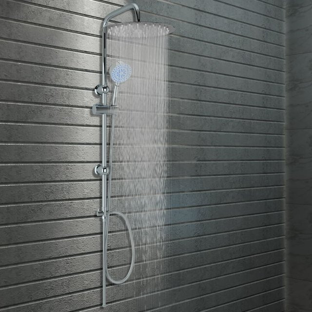 Vidaxl Duschset aus Edelstahl mit Regendusche und Handbrause in Chrom/Silber - Bild 1