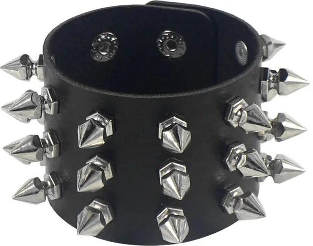 Nietenarmband Choker, Kunstleder, Schwarz, Unisex - Bild 1