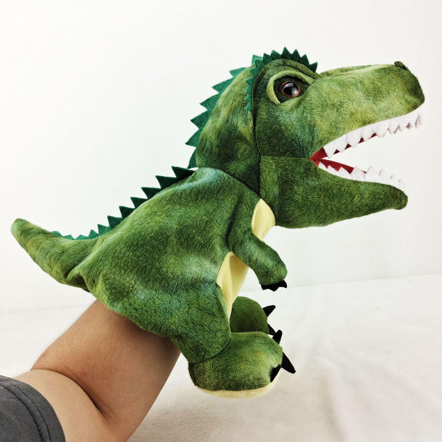 Pangcangshu Dinosaurier Handpuppe Plüsch Triceratops Tyrannosaurus Dilophosaurus 25cm - Bild 1