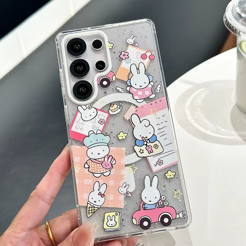Miffy Cartoon Auto MagSafe Kabellose Lade-Handyhülle für Samsung S23 S24 S25 S26 Ultra Plus Magnetische Abdeckung - Bild 3
