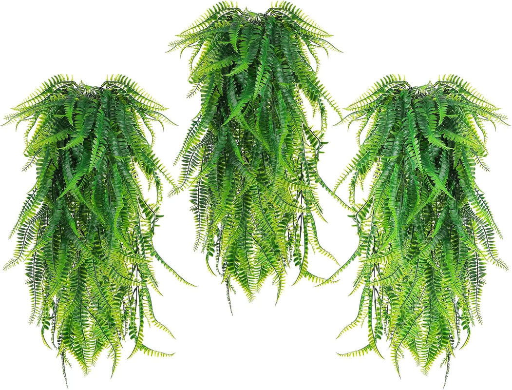 Künstliche Farnpflanze in Grün als hängende Ranke mit Blättern zur Wand- und Raumdekoration - Bild 6