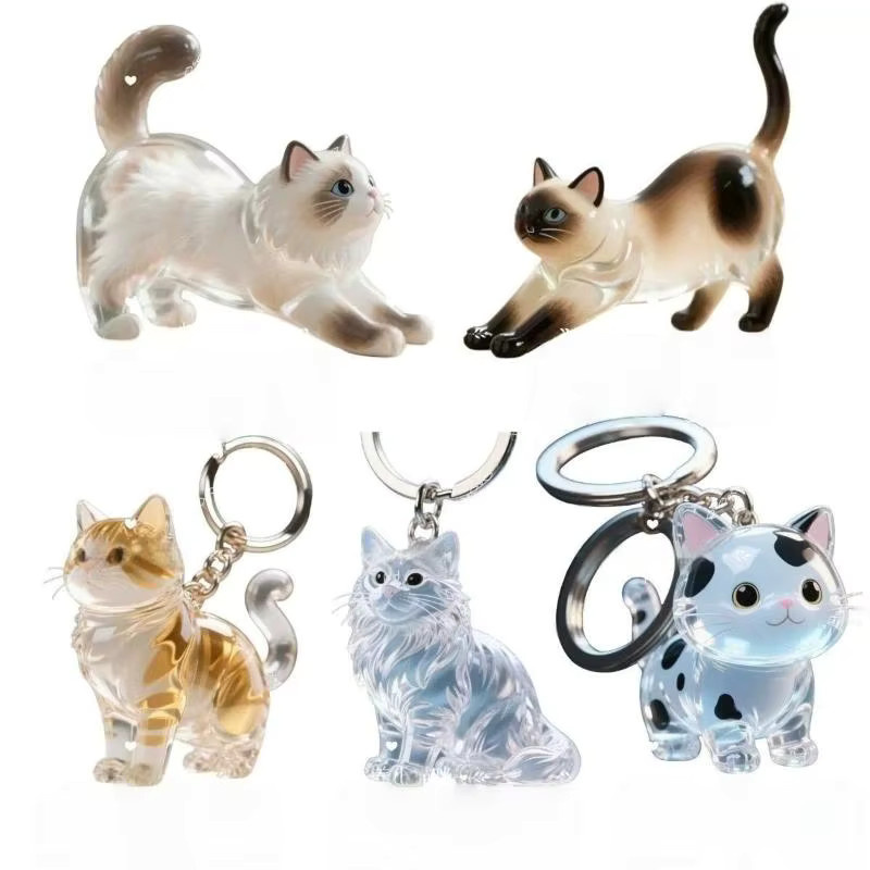 Velishy Schlüsselanhänger, transparente Katze, Anhänger - Bild 4