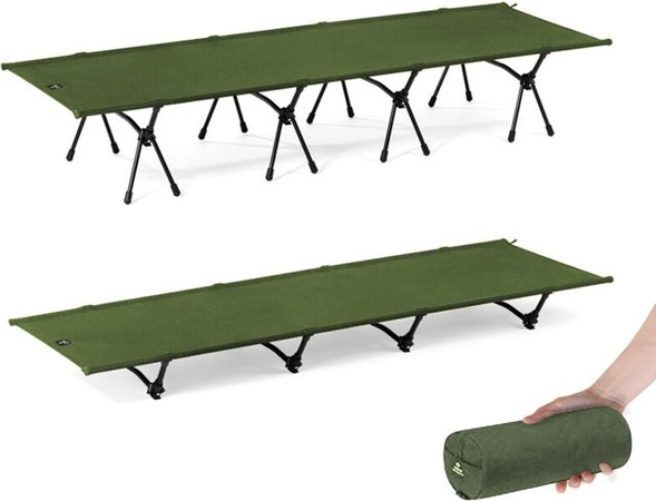 TOMSHOO Klappbares Campingbett mit Beinverlängerungen für Erwachsene, Farbe: Armee-Grün