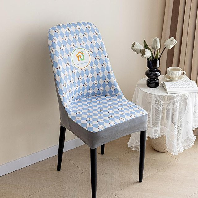 Universal gebogener Stuhlbezug von Yiran Furniture mit grafischem Design, rutschfest und elastisch, Breite: 40 cm - Bild 1