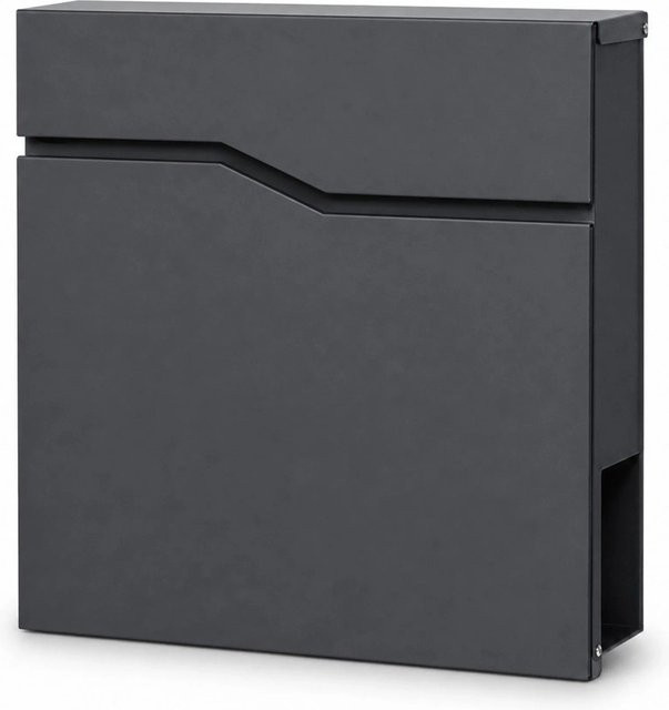Floordirekt Briefkasten Pascal Wandbriefkasten mit Zeitungsfach in Anthrazit, B: 37,0 cm, H: 37,0 cm, T: 10,5 cm - Bild 1