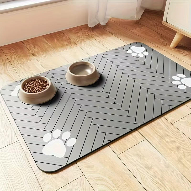 VIKAMA Waschbare Silikon-Futtermatte für Hunde und Katzen, rutschfest und saugfähig, grau, B/T/H: 30 x 30 x 1 cm - Bild 2