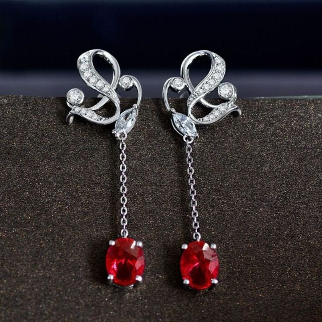 Hängeohrringe 925 Silber, Diamant, Damen, 7*9mm - Bild 1