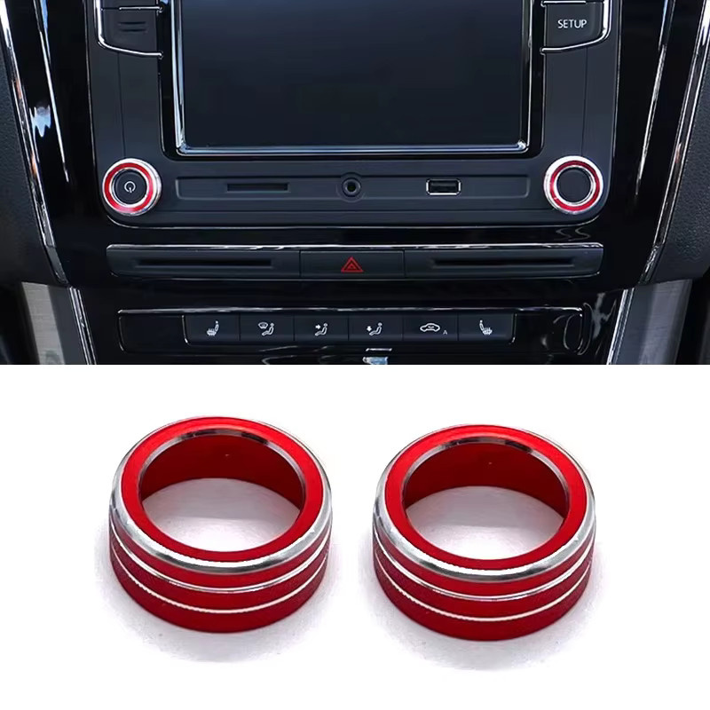 Set aus 2 Dekorationsringen für Armaturenbrett-Navigations- und Lautstärkeregler passend für Volkswagen VW Golf MK7, Polo, Beetle und Passat - Bild 3