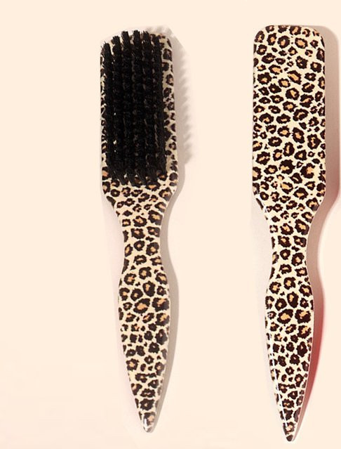 Haarbürste mit Leopardenmuster zur Kantenkontrolle, Unisex - Bild 1