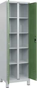 C+P Wäsche-Spind Classic PLUS mit 2 Abteilen und Sicherheits-Drehriegel, Farbe: Lichtgrau/Resedagrün, H x B x T: 195 x 60 x 50 cm - Bild 1