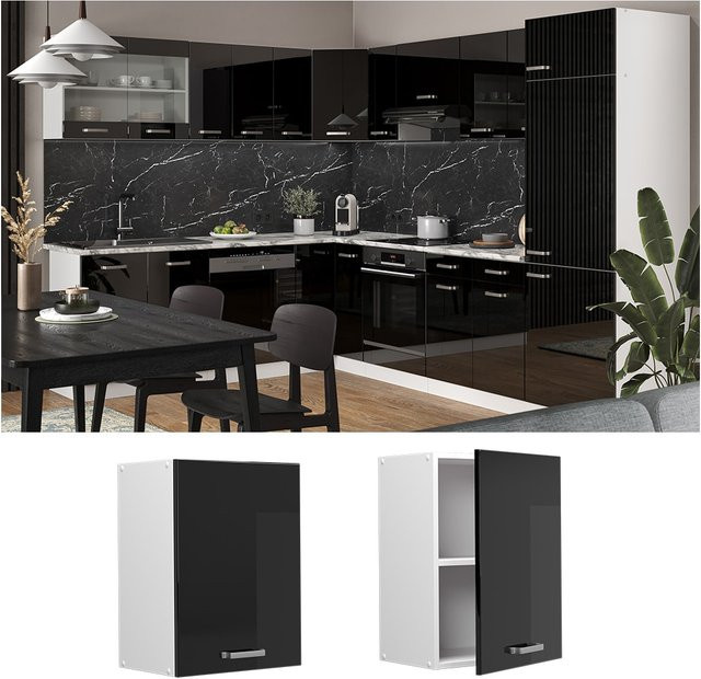 Vicco R-Line Hängeschrank Küchenschrank modern in Weiß und Schwarz, B: 45 cm - Bild 1