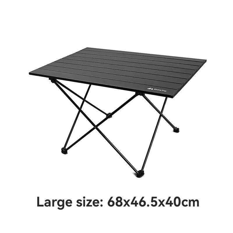 ShineTrip Tragbarer Outdoor-Camping-Klapptisch in Schwarz mit Metallgestell für Picknick und Garten - Bild 3