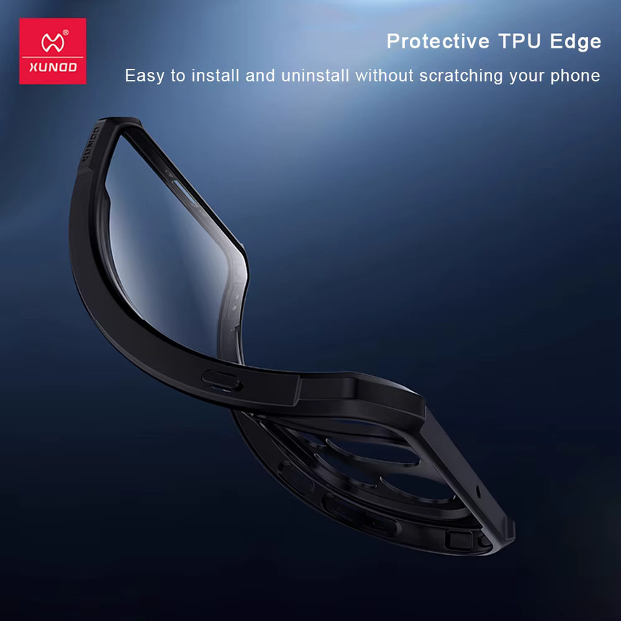 Xundd Stoßfeste Schutzhülle für Oppo Find X9 und Oppo Find X9 Pro, Transparente Schale mit schwarzen Streifen - Bild 5
