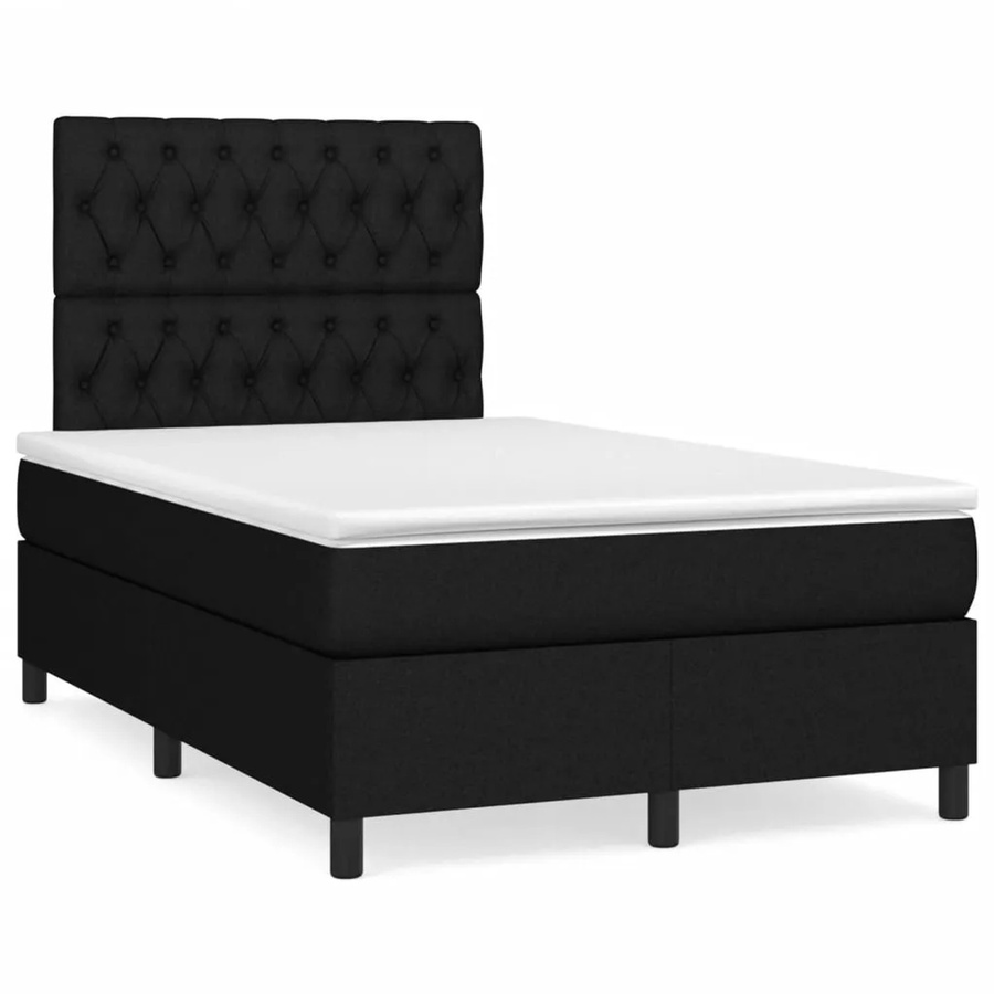 vidaXL Boxspringbett Hybrid mit Matratze und Taschenfederkern, Schwarz, B/T: 120 x 200 cm - Bild 2