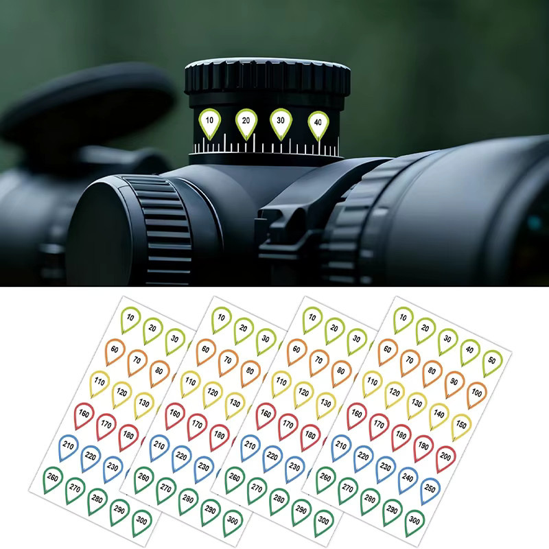 10/20 Blatt Zielfernrohr-Turm-Aufkleber in Multicolour für präzises Schießen und Jagd - Bild 4