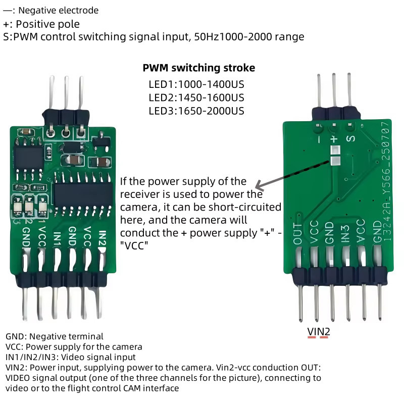 Z-SEN 3-Kanal-Video-Umschaltmodul in Grün für Drohnen - Bild 3