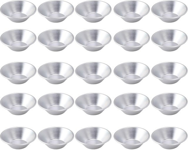25 Stück CosyHome Aluminium Backförmchen für Muffins und Cupcakes, rund, weiß - Bild 1