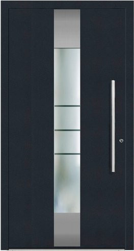 KNOCK Aluminium-Haustür Terra Nova in Anthrazit Grau mit Glaseinsatz und RC2 Schutz - Bild 1