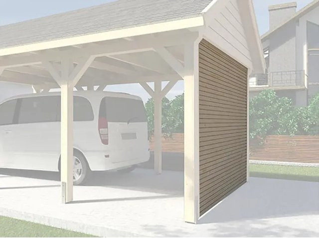 WEKA Rückwand WekaLine für Carports aus Holz in Natur und Beige, 28 mm Stärke - Bild 1