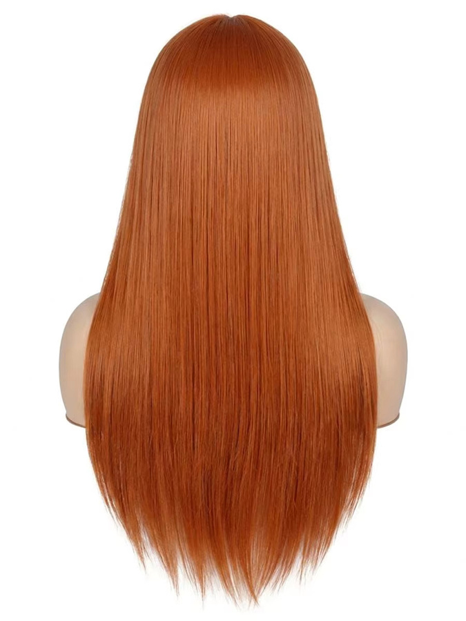 WENYAN Perücke, 24 Zoll, orange, glatt, mit Pony, Damen - Bild 7