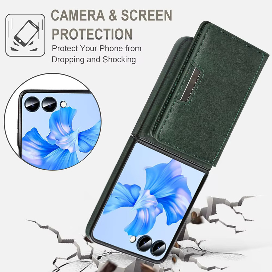 2-in-1 Magnetische Ledertasche für Samsung Galaxy Z Flip 7 6 5 4 3 mit Kartenhalter und Ständer in Pink - Bild 5