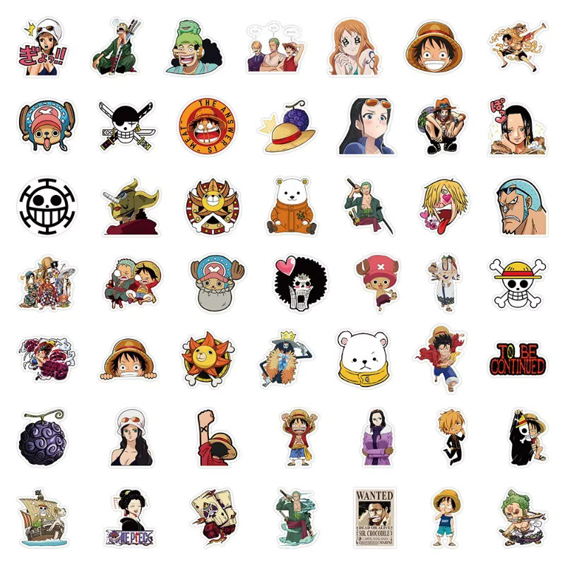 ONE PIECE Aufkleber, 50 Stück, Cartoon-Chibi-Figuren Luffy und Nami, DIY Deko-Sticker - Bild 5