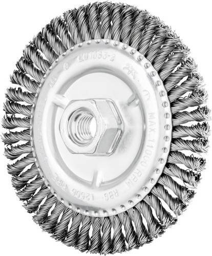 PFERD TOOLS PIPELINE Rundbürste für Winkelschleifer, gezopft, Farbe: Silber, Durchmesser: 125 mm, Drahtstärke: 0,50 mm, Gewinde: M14 - Bild 1