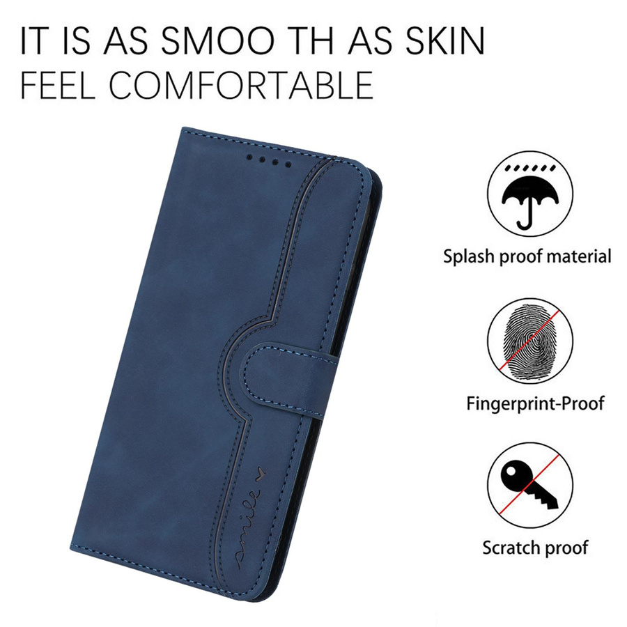 Magnetische Leder-Klapphülle für Xiaomi Poco M8 Pro 5G und M7 Pro 5G in Blau mit Kartenfächern und Ständerfunktion - Bild 1