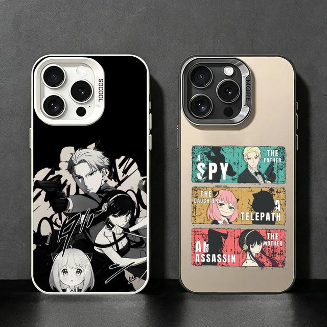 Spy x Family Side Story Handyhülle für iPhone 17 16 15 14 13 12 11 Pro Max Stoßfest und Kratzfest in Silber und Schwarz aus TPU - Bild 1