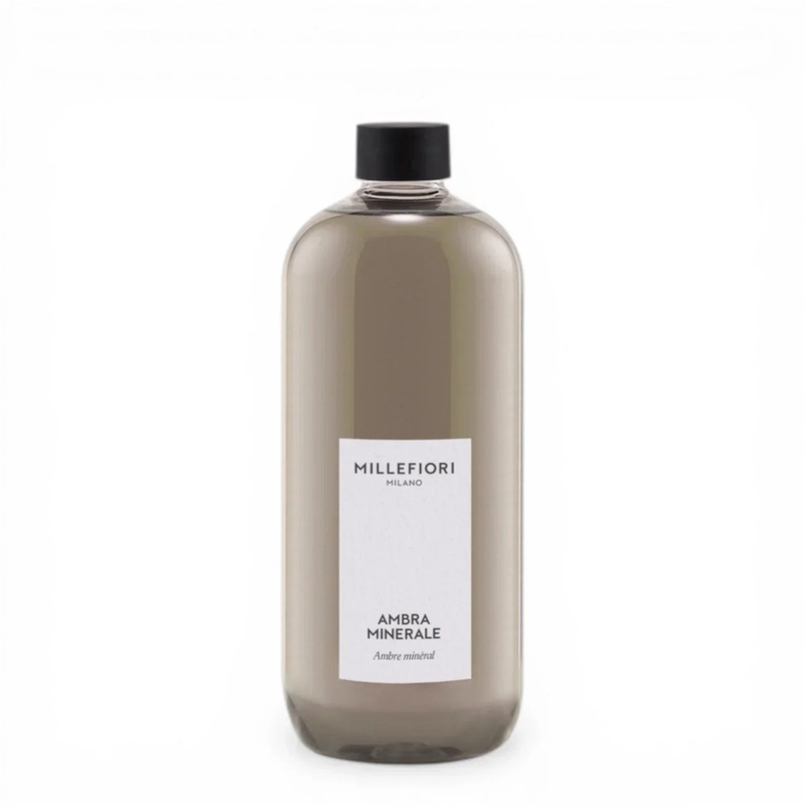 Millefiori Milano Nachfüllpackung Ambra Minerale mit blumigem und warmem Duft, 500 ml - Bild 1