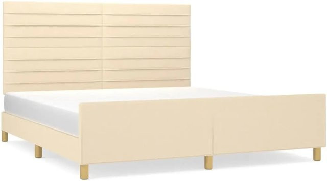 vidaXL Bettgestell mit Stoffbezug in Beige, B/T/H: 180 x 203 x 186 cm - Bild 1