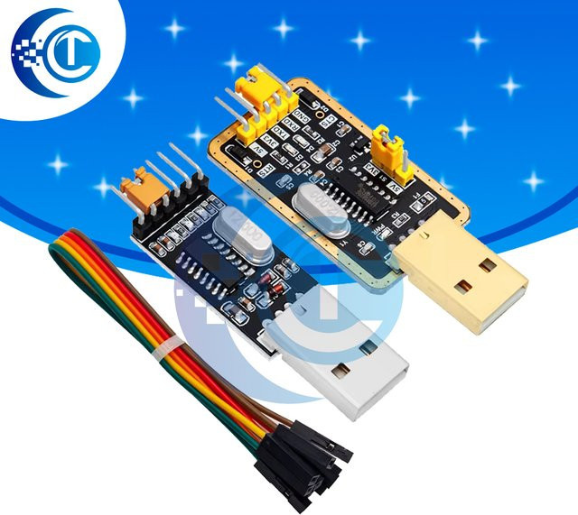 EGBO USB-zu-TTL-UART-Konvertermodul mit CH340G/CH340-Chip und umschaltbarer Spannung 3,3 V/5 V - Bild 1