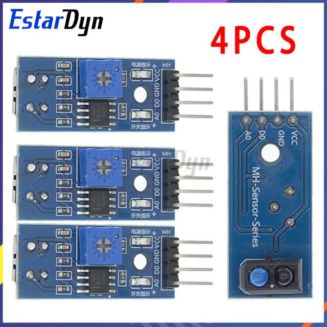 Estardyn TCRT5000 Infrarot-reflektierender Sensor IR-Lichtschranke Modul Set, Blau, 4 Stück - Bild 1