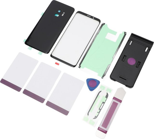 Samsung Galaxy S9 Rückglasabdeckung in Schwarz mit vorinstallierter Linse und wasserdichtem Kleber - Bild 1