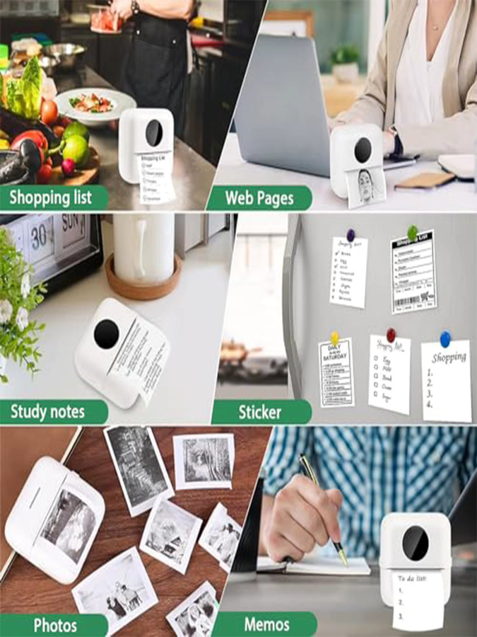PKFC Selbstklebendes Thermo-Aufkleberpapier für Mini-Thermodrucker in Weiß - Bild 3