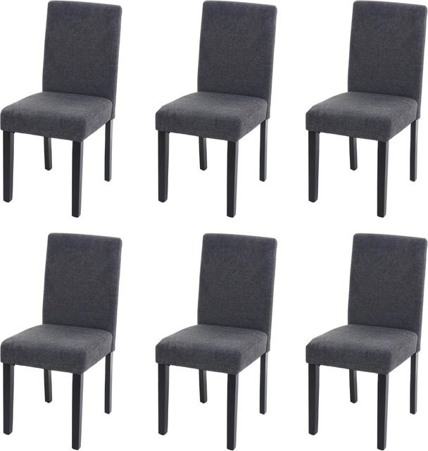 CHEFGASTRO Esszimmerstuhl 6er-Set in Anthrazitgrau mit Textilbezug und dunklen Beinen, H x B x T: 90 x 43 x 48 cm, Sitzhöhe: 45 cm - Bild 1