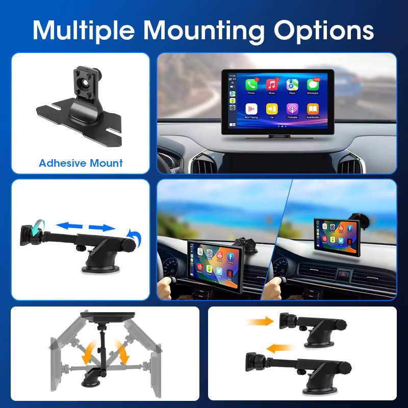 Jansite Carplay Car Smart Screen Multimedia-Videoplayer, 7 Zoll Drahtloses Android Auto Autoradio für Apple und Android, Schwarz - Bild 3