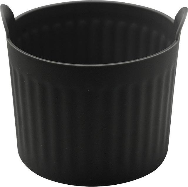 Lanzhong home life Silikon Eierkocherform für Air Fryer zum Pochieren von Eiern und Backen von Desserts, Schwarz, 6 Stück - Bild 1