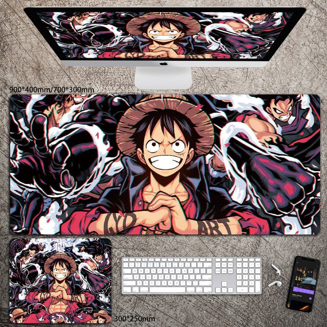 Bandai One Piece Gaming-Tastaturpad mit Luffy-Motiv, rutschfeste Schreibtischunterlage in Multicolour - Bild 1