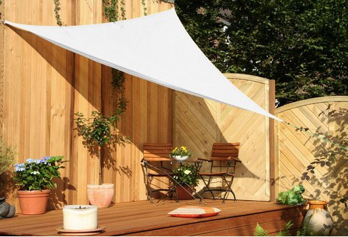 Dreiecksonnensegel Floracord aus HDPE in Weiß, B/T/H: 360 x 360 x 360 cm - Bild 2