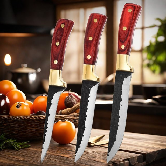 Allwin Houseware W Handgeschmiedetes Kochmesser aus Edelstahl mit Holzgriff in Mehrfarben - Bild 1