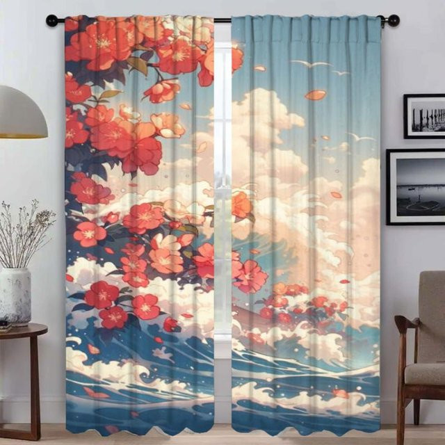Verdunkelungsvorhänge für dein Schlafzimmer und Wohnzimmer, 2 Paneele, Blau, B: 50 cm, H: 70 cm - Bild 1