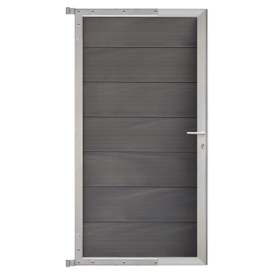 GartenLand Steckzauntor Ameland aus WPC und Aluminium in Amethystgrau und Silber, Breite: 90 cm, Höhe: 175 cm - Bild 2