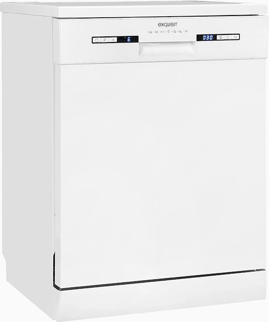 Exquisit GSP9313-030E Geschirrspüler in Weiss, freistehend mit Aquastop und Schnellprogramm, B/T/H: 60,0 x 60,0 x 84,5 cm - Bild 1