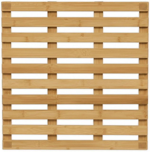 Relaxdays Badematte aus Bambus in Braun, rutschfest, B/T/H: 50 x 50 x 3,5 cm - Bild 1
