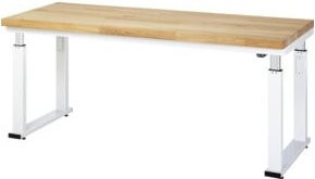 STIER Elektrisch Höhenverstellbare Werkbank Premium in Braun, B/T/H: 200 x 70 x 74-114 cm - Bild 1