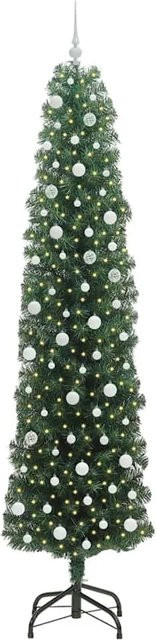 vidaXL Künstlicher Weihnachtsbaum in Grün mit 300 warmweißen LEDs und Ständer, Höhe: 240 cm - Bild 1